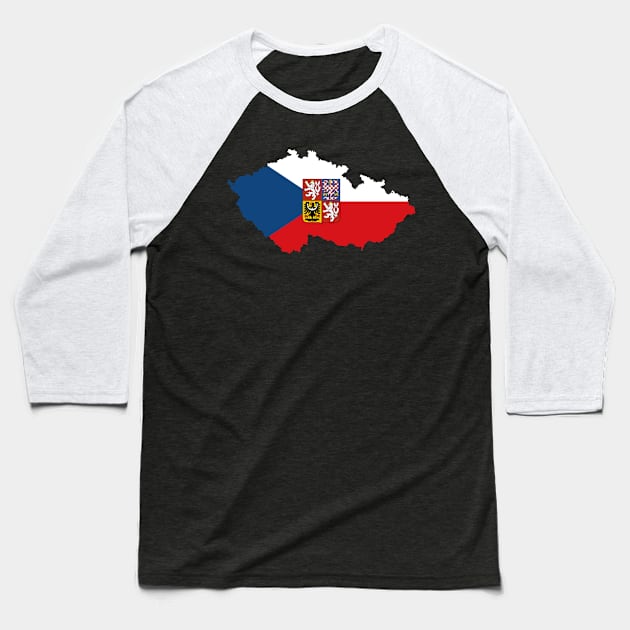 Czechia Flag Map Baseball T-Shirt by Historia